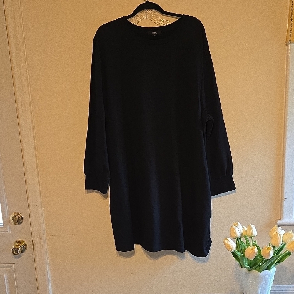 Ellos Black Long Sleeve Dress Plus Size P2P 33 L 38 - Picture 10 of 10